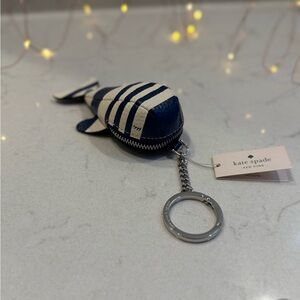 Kate Spade Blue and White Whale Keychain